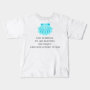 Seashell ocean quote beach items Kids T-Shirt